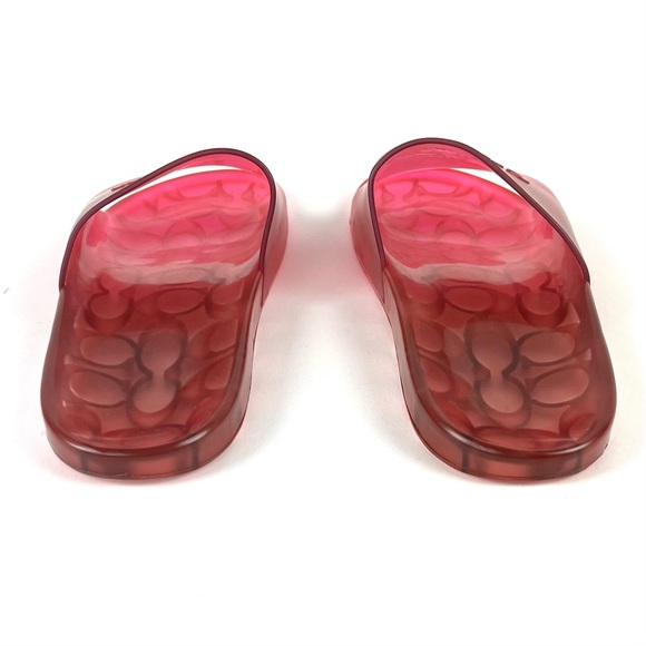 Coach Ulyssa Pink Ombré Logo Rubber Slide Sandals - Picture 6 of 8